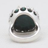 Natural Green Malachite Silver Rings