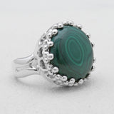 Natural Malachite Silver Rings