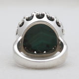 Natural Malachite Silver Rings