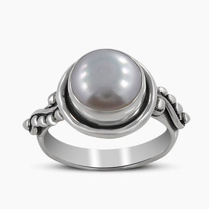 Natural Pearl Silver Rings