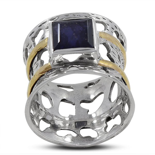 Iolite Square Silver Ring