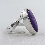 Purple Charoite Designer Silver Rings