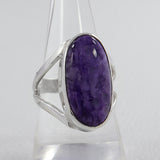 Purple Charoite Designer Silver Rings