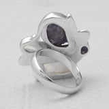 Rainbow Moonstone Silver Rings