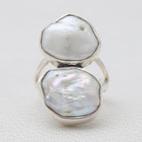 Natural Freshwater Pearl Silver Rings
