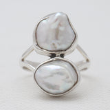 Natural Freshwater Pearl Silver Rings