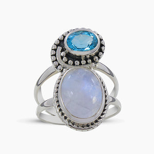 Natural Labradorite Silver Rings