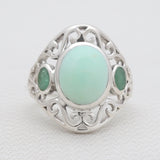925 Sterling Silver Green Opal Rings