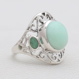 925 Sterling Silver Green Opal Rings