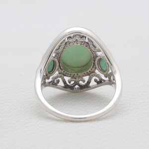 925 Sterling Silver Green Opal Rings