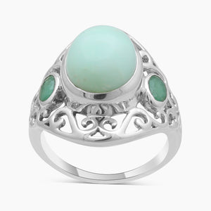925 Sterling Silver Green Opal Rings