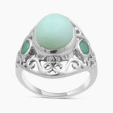 925 Sterling Silver Green Opal Rings