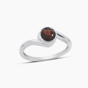 Natural Garnet Silver Rings