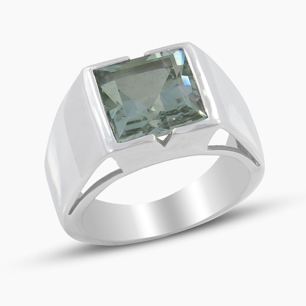 Green Amethyst Silver Rings