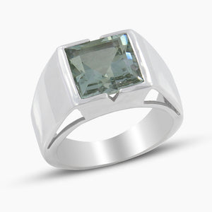 Green Amethyst Silver Rings