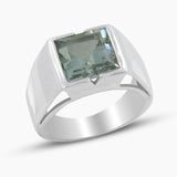 Green Amethyst Silver Rings