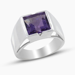 Green Amethyst Silver Rings