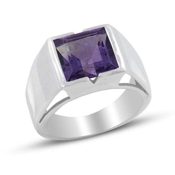 Green Amethyst Silver Ring