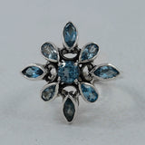 Blue Topaz 925 Sterling silver Ring