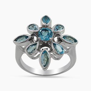 Blue Topaz 925 Sterling silver Ring