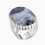 Dendritic Opal Silver Rings