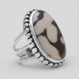 Dendritic Opal Silver Rings