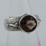 Garnet Designer Sterling Silver Ring