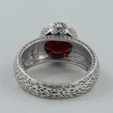 Garnet Designer Sterling Silver Ring