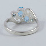 Blue Topaz Gemstone Designer Silver Ring