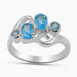 Blue Topaz Designer Silver Ring