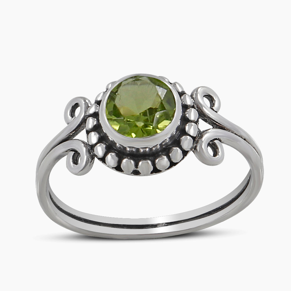 Peridot Silver Rings
