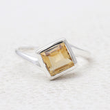 Natural Garnet Silver Rings