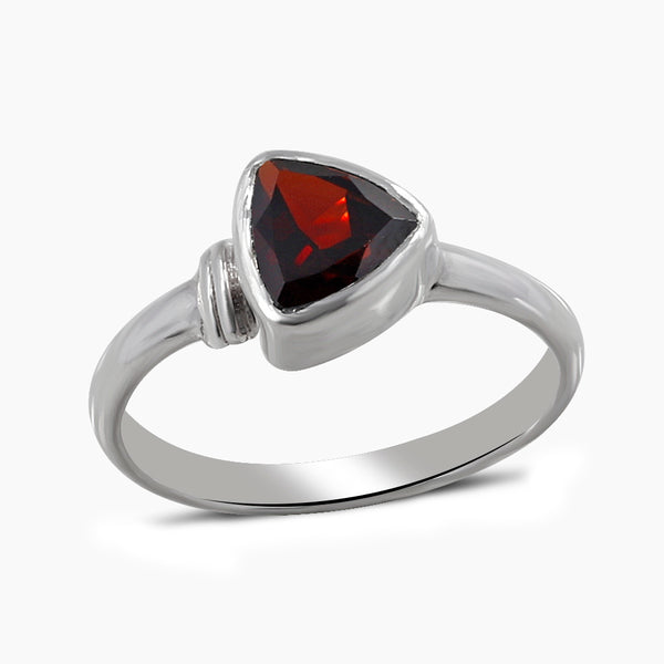 Garnet Silver Rings