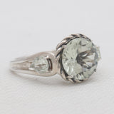 Green Amethyst Silver Designer Rings