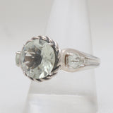 Green Amethyst Silver Designer Rings