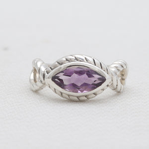 Purple Amethyst Silver Rings