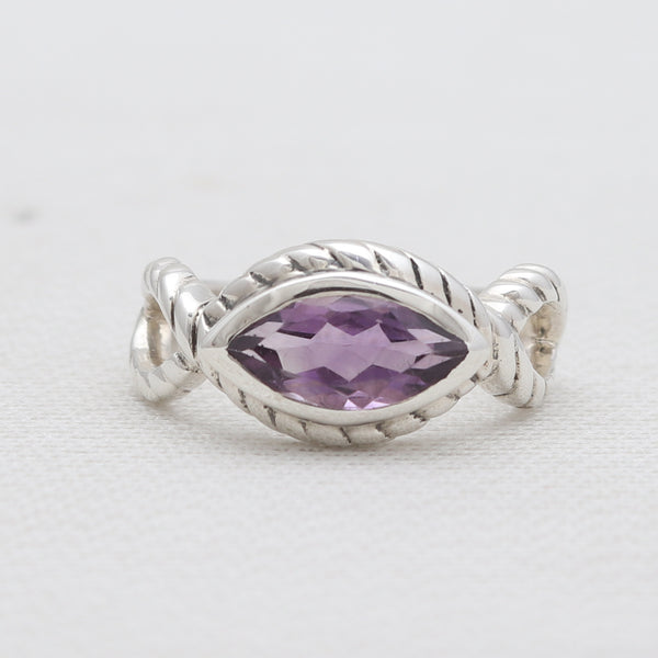 Purple Amethyst Silver Rings