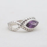 Purple Amethyst Silver Rings