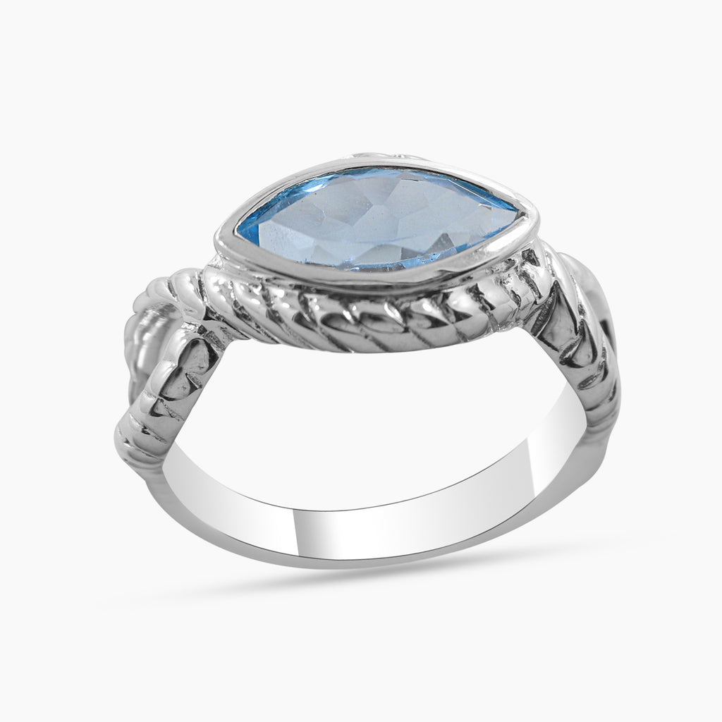 Blue Topaz  Silver Ring