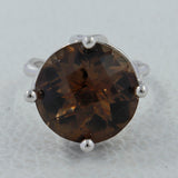 Smoky Quartz Gemstone sterling Silver Ring