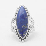 Natural Lapis Lazuli Silver Rings