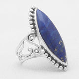 Natural Lapis Lazuli Silver Rings