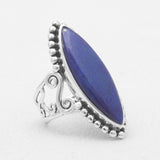 Natural Lapis Lazuli Silver Rings