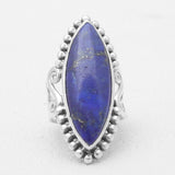 Natural Lapis Lazuli Silver Rings