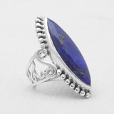 Natural Lapis Lazuli Silver Rings