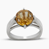 Natural Citrine Silver Rings