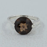 Natural Smoky Quartz Solid Sterling Silver Ring