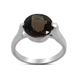 Natural Smoky Quartz Solid Sterling Silver Ring