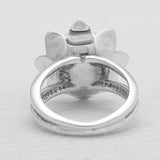925 Sterling Silver Pearl Lotus Rings