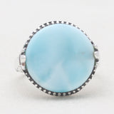 Blue Larimar 925 Sterling Silver Handmade Jewelry Ring